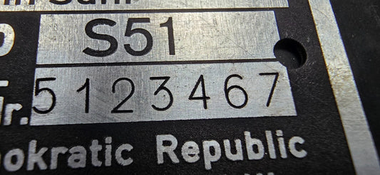 IFA Typenschild Simson S51 260kg - Kundenwunsch Nachfertigung